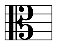 Símbolo de la clave de Do en 3ª línea (clave de viola)