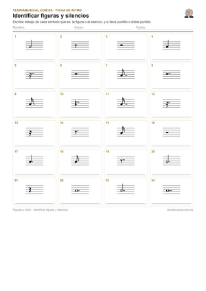 Ficha imprimible en PDF para identificar figuras y silencios