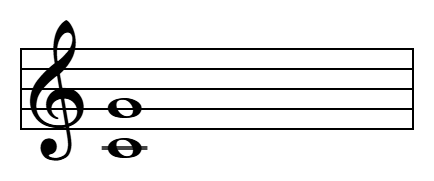 Intervalo simple: una 5ª de Do a Sol dentro de la octava