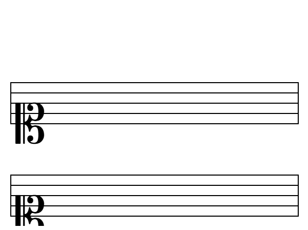 Pentagrama con clave de do en 1ª para imprimir, vertical (PDF A4)