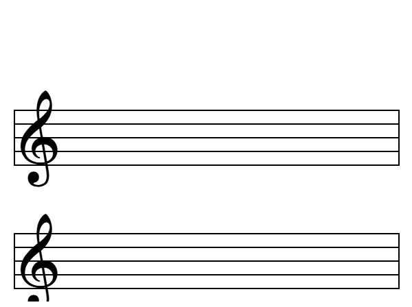 Pentagrama con clave de sol para imprimir, vertical (PDF A4)